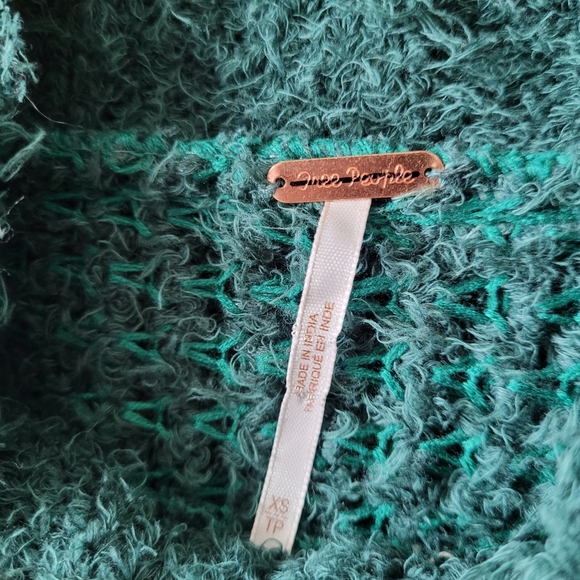 NWOT Free People CANYON Oversized Slouchy Boho Sweater Teal Green - Picture 8 of 14